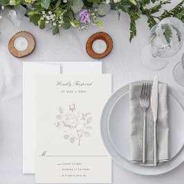 Tarjeta De Confirmación De Asistencia Modern Rose Botanical Wedding