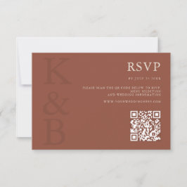 Tarjeta De Confirmación De Asistencia Modern Terracotta Monogram Minimalist Wedding