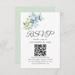 Tarjeta De Confirmación De Asistencia Modern Watercolor Eucalyptus Greenery Wedding