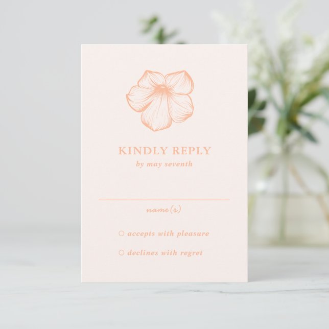 Tarjeta De Confirmación De Asistencia Moderna Boda Floral Elegante (Anverso de pie)