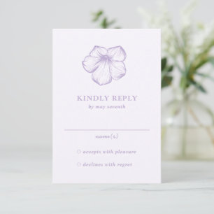 Tarjeta De Confirmación De Asistencia Moderna Boda Floral Elegante Lilac