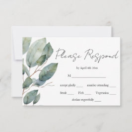 Tarjeta De Confirmación De Asistencia Moderna caligrafía minimalista vegetación acuática