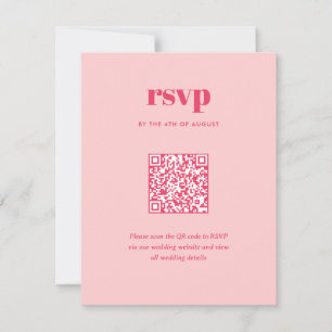 Tarjeta De Confirmación De Asistencia Moderna mezcla de moda rosada Boda código QR