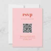 Moderna mezcla de moda rosada Boda código QR