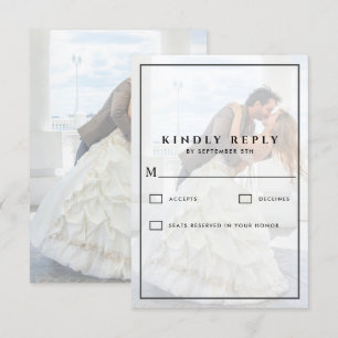 Tarjeta De Confirmación De Asistencia Moderna y caprichosa caligrafía Boda de fotografía