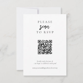 Tarjeta De Confirmación De Asistencia Moderno Boda de código QR simple en línea