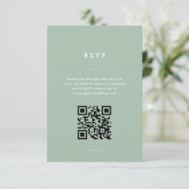Tarjeta De Confirmación De Asistencia Moderno Boda de escritura verde de sabio mínimo