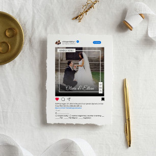 Tarjeta De Confirmación De Asistencia Moderno Boda divertida de medios sociales