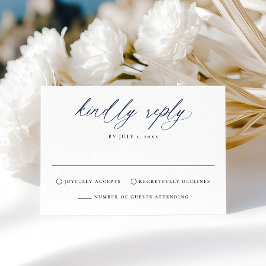 Tarjeta De Confirmación De Asistencia Moderno Boda elegante de caligrafía naval