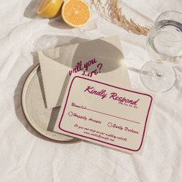 Tarjeta De Confirmación De Asistencia Moderno Boda Retro Brillante Y Colorido