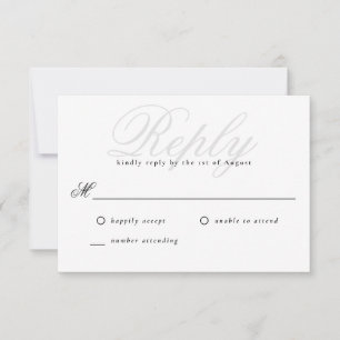 Tarjeta De Confirmación De Asistencia Moderno Edge Elegant Minimal Monograma Boda