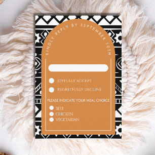 Tarjeta De Confirmación De Asistencia Moderno Naranja de arcos quemados en el Boda del p