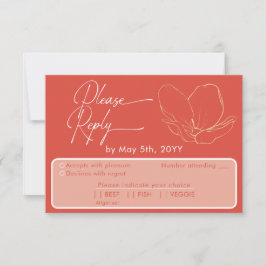 Tarjeta De Confirmación De Asistencia Moderno pomelo rojo Asistencia y elección de comid