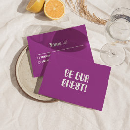 Tarjeta De Confirmación De Asistencia Moderno retro morado Groovy brillante Boda audaz