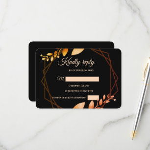 Tarjeta De Confirmación De Asistencia Moderno simple botánico elegante otoño boho