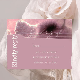 Tarjeta De Confirmación De Asistencia Moderno, simple Rosa de Mauve Dusty