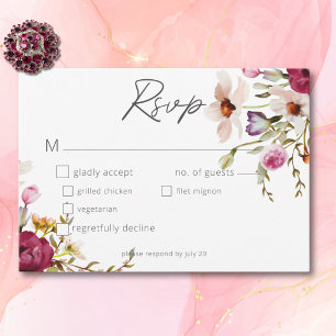 Tarjeta De Confirmación De Asistencia Moderno y elegante Boda blanco floral de verano pr