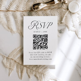 Tarjeta De Confirmación De Asistencia Moderno y elegante código QR del Boda de tipografí