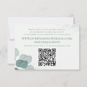 Tarjeta De Confirmación De Asistencia Moderno y elegante sitio web de código QR para euc