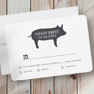 Tarjeta De Confirmación De Asistencia Moderno y simple Boda rural rural rústico