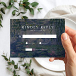 Tarjeta De Confirmación De Asistencia Monet Water Lilies Boda<br><div class="desc">Crea tu propia tarjeta RSVP de boda personalizada con la pintura Claude Monet Water Lilies</div>