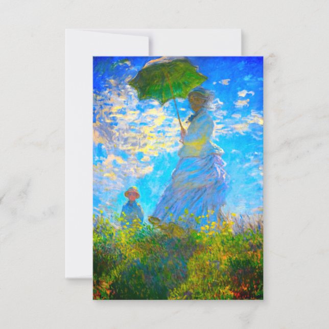 Tarjeta De Confirmación De Asistencia Monet Woman con una sombrilla (Anverso)
