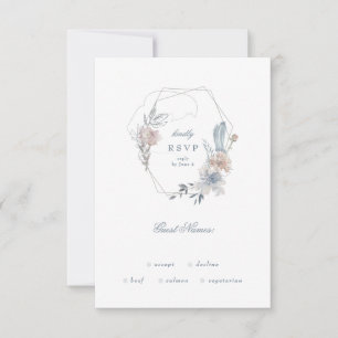 Tarjeta De Confirmación De Asistencia Monograma de color húmedo floral romántico