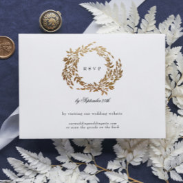 Tarjeta De Confirmación De Asistencia Monograma Escudo Classic Elegant Wedding CÓDIGO QR