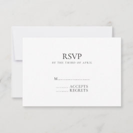 Tarjeta De Confirmación De Asistencia Monograma mínimo moderno Boda blanco y negro