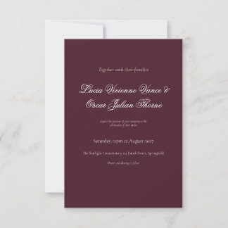 Tarjeta De Confirmación De Asistencia Moody Burgundy Dutch Floral Wedding Invitation