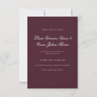 Tarjeta De Confirmación De Asistencia Moody Burgundy Dutch Floral Wedding Invitation