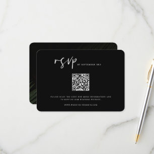 Tarjeta De Confirmación De Asistencia Moody Tropics Boda Código QR