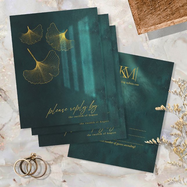 Tarjeta De Confirmación De Asistencia Moonlight Romance Boda Emerald Green ID881 (Subido por el creador)