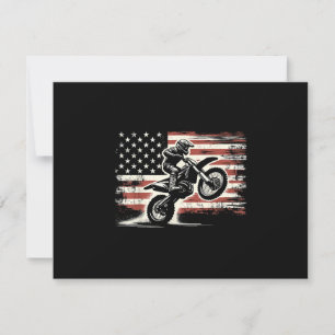 Tarjeta De Confirmación De Asistencia Moto de tierra bandera americana Motocross motocic