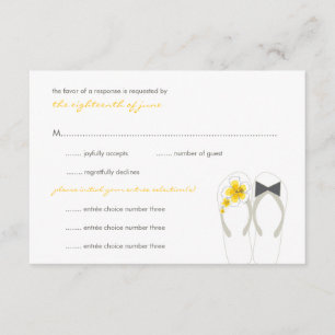 Tarjeta De Confirmación De Asistencia Mr & Mrs Summer Flip Flops Beach Wedding Tarjeta R