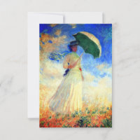 Mujer Monet con una sombrilla a la derecha