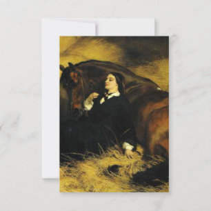 Tarjeta De Confirmación De Asistencia Mujer y caballo