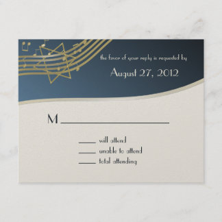 Tarjeta De Confirmación De Asistencia Music Bar Mitzvah Response Card