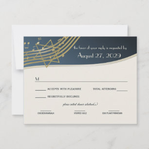 Tarjeta De Confirmación De Asistencia Music Bar Mitzvah Response Card