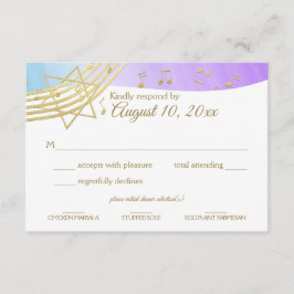 Tarjeta De Confirmación De Asistencia Music Bat Mitzvah Gold Response