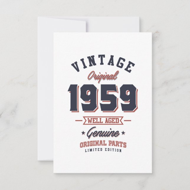 Tarjeta De Confirmación De Asistencia Nacido en 1959 (Anverso)