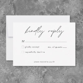 Tarjeta De Confirmación De Asistencia Nada Elegante Solo Amor Minimalista Boda