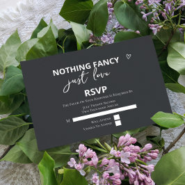 Tarjeta De Confirmación De Asistencia Nada Fancy Just Love Minimalista Boda