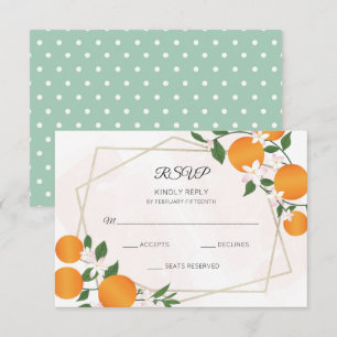 Tarjeta De Confirmación De Asistencia Naranja Blossom Citrus Boda