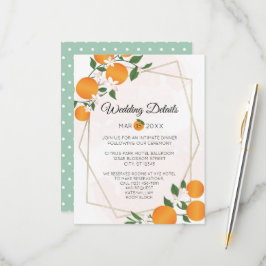 Tarjeta De Confirmación De Asistencia Naranja Blossom Citrus Boda Detalles Gabinete