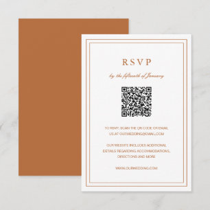Tarjeta De Confirmación De Asistencia Naranja de calabaza clásico Boda elegante