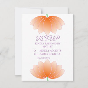 Tarjeta De Confirmación De Asistencia Naranja Lotus Blossom Flowers Thunder_Cove