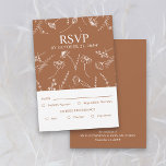Tarjeta De Confirmación De Asistencia Naranja quemado Boda Entree de Sketch de Flores Si<br><div class="desc">Tarjeta RSVP de Boda de Flor Silvestre Naranja Quemada de Terracota con opciones de comida personalizado y diseño floral lineal simple. Delicado tema botánico con patrón de flores silvestres en el arte de la línea blanca y elegante tipografía manuscrita. Por favor, navegue por mi colección de dibujos de Flor silvestre...</div>