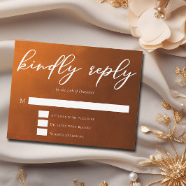 Tarjeta De Confirmación De Asistencia Naranja ruso quemado por favor contesta Boda de ot