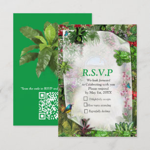 Tarjeta De Confirmación De Asistencia Naturaleza interior y exterior en flor